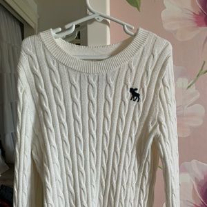 White Abercrombie sweater